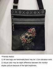 Load image into Gallery viewer, Skull and Flowers Crossbody Bag
