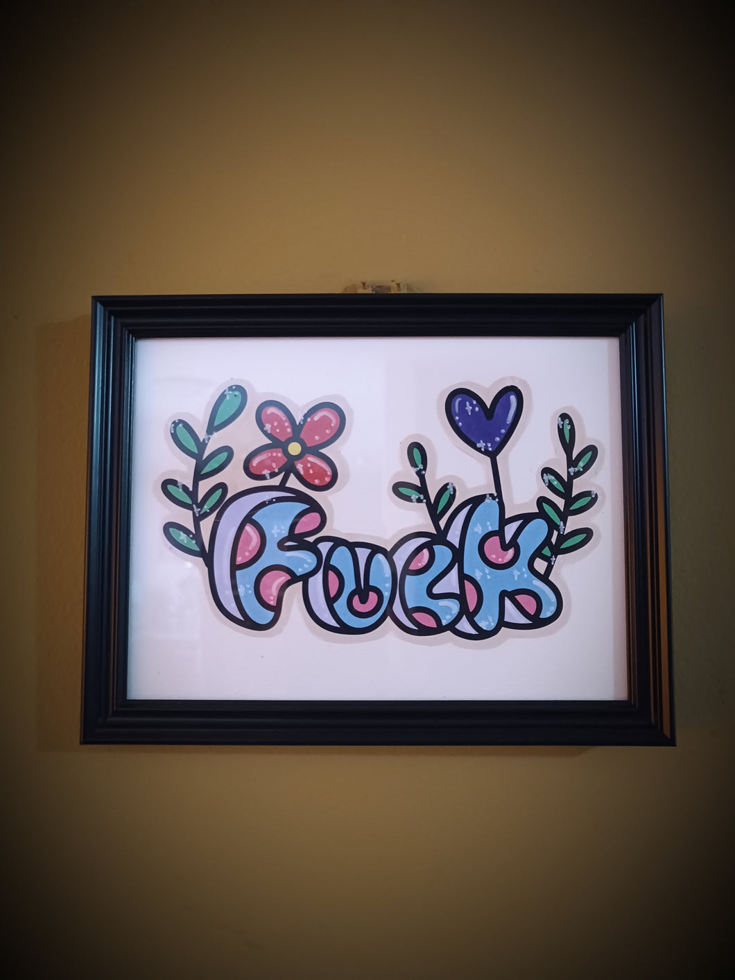 Framed F.ck On Textured Paper