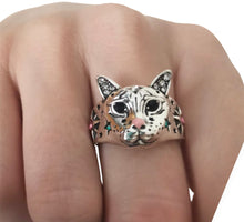 Load image into Gallery viewer, Sparkles The Cat (One size. See chart. Best for ring size 8 - 9)
