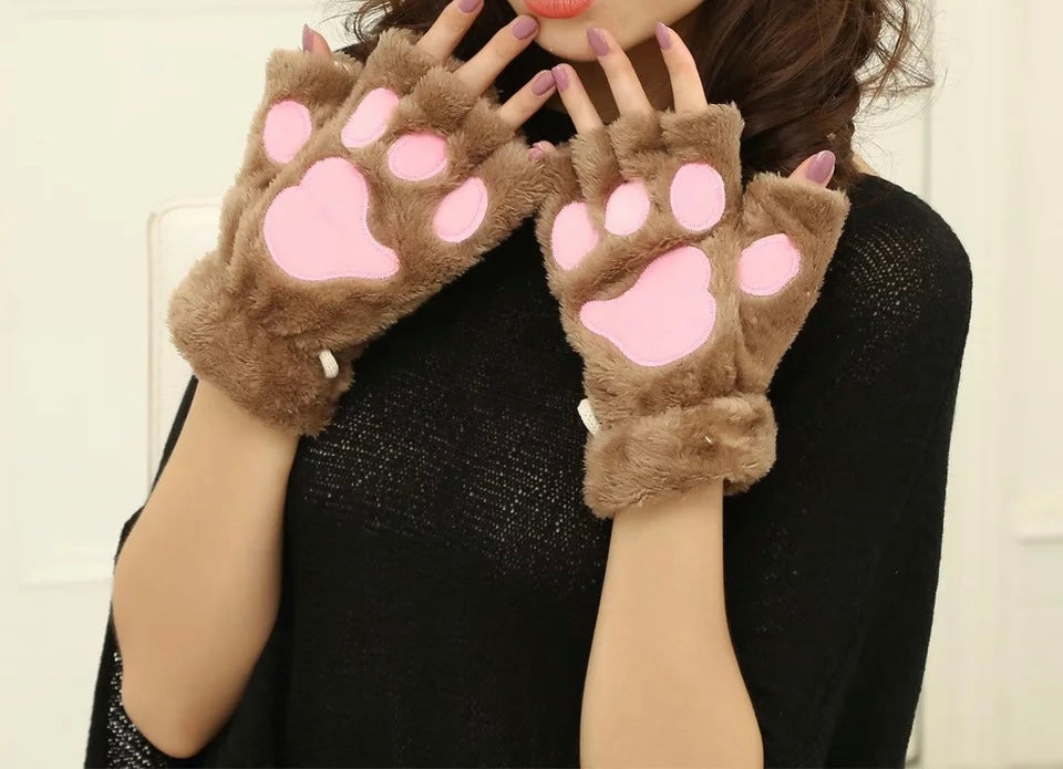 Brown Kitty Gloves